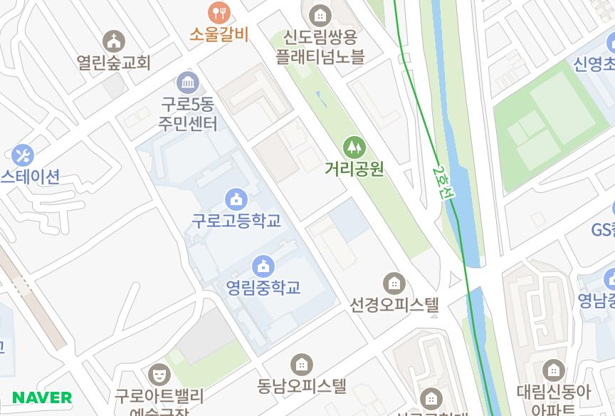 서울특별시 구로구 구로동 비즈트위트블루 위치·실거래 시세 지도