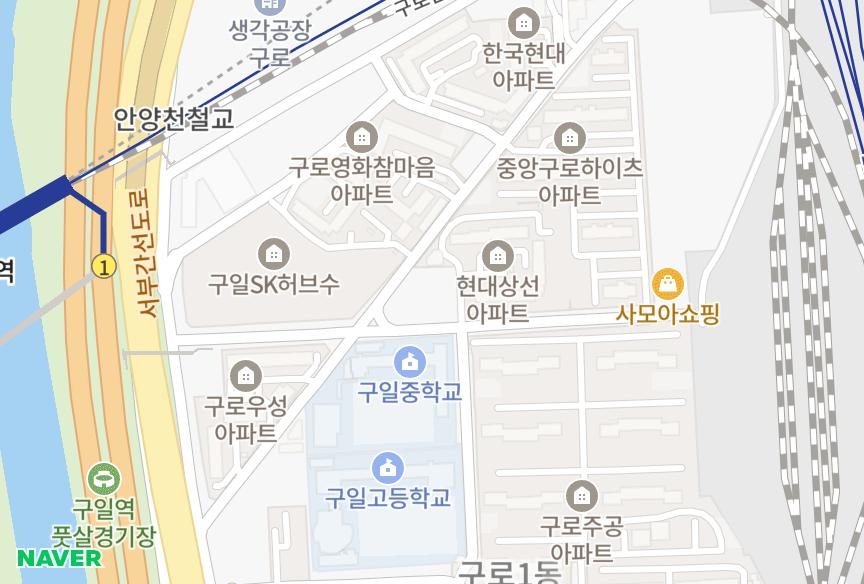 서울특별시 구로구 구로동 다원그린빌 위치·실거래 시세 지도