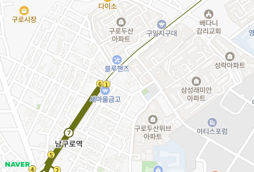 서울특별시 구로구 구로동 태양 위치·실거래 시세 지도