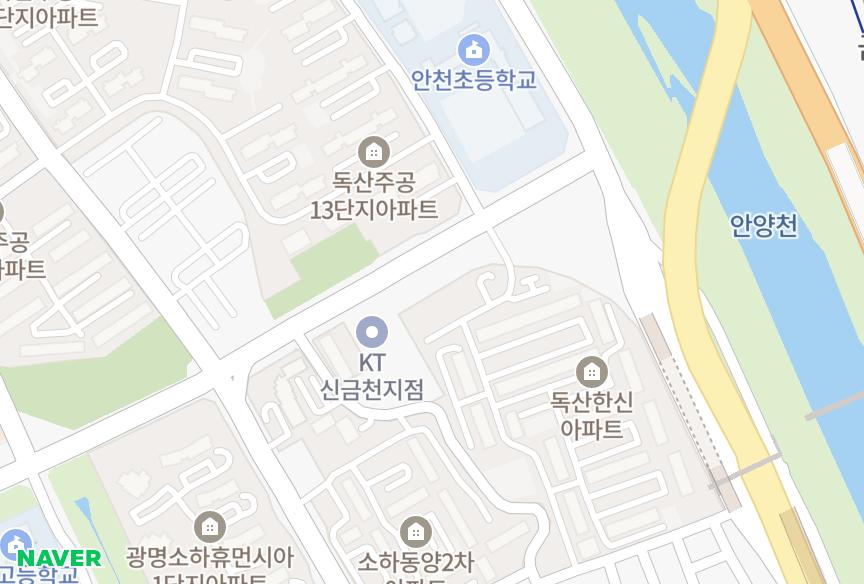 서울특별시 금천구 독산동 한신 위치·실거래 시세 지도