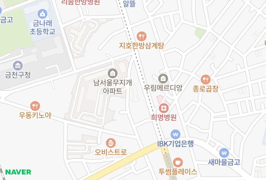 서울특별시 금천구 시흥동 도일산호시티빌 위치·실거래 시세 지도