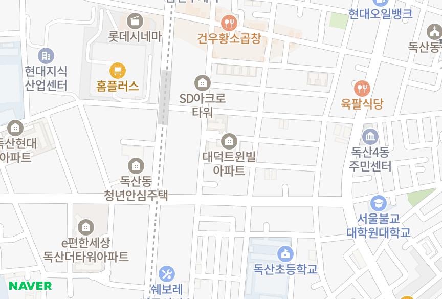 서울특별시 금천구 독산동 대덕트윈빌 위치·실거래 시세 지도