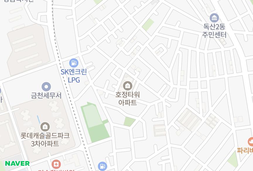 서울특별시 금천구 독산동 호정타워 위치·실거래 시세 지도