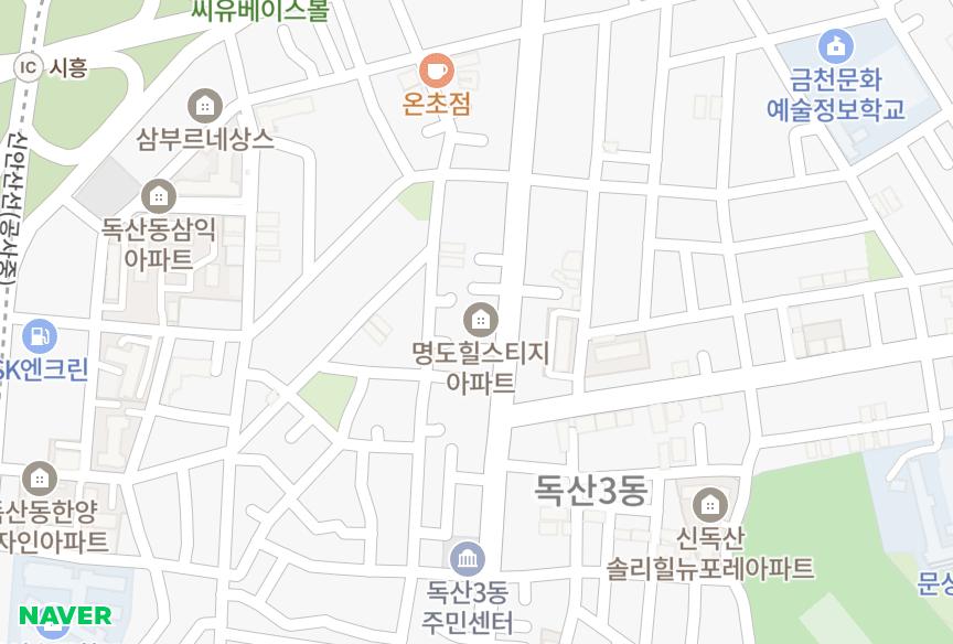 서울특별시 금천구 독산동 명도힐스티지 위치·실거래 시세 지도