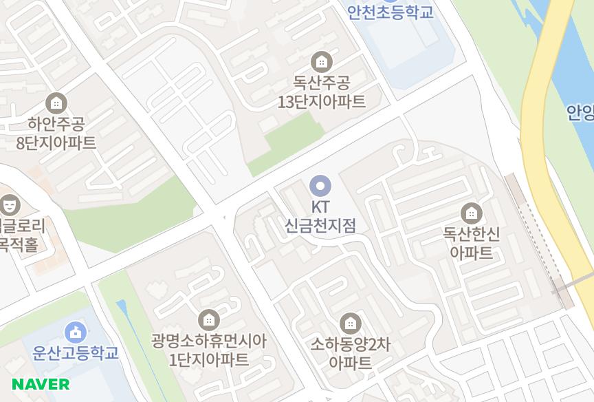 서울특별시 금천구 독산동 각산 위치·실거래 시세 지도