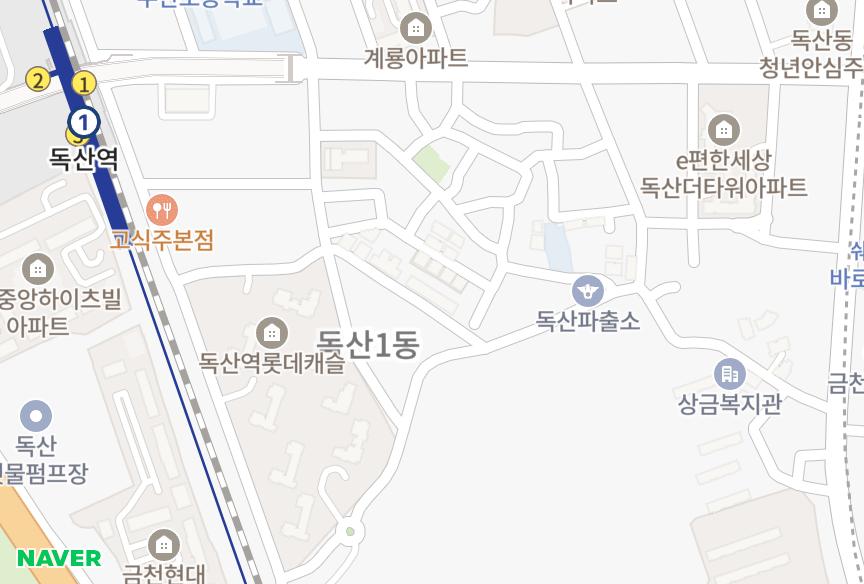 서울특별시 금천구 독산동 백운 위치·실거래 시세 지도