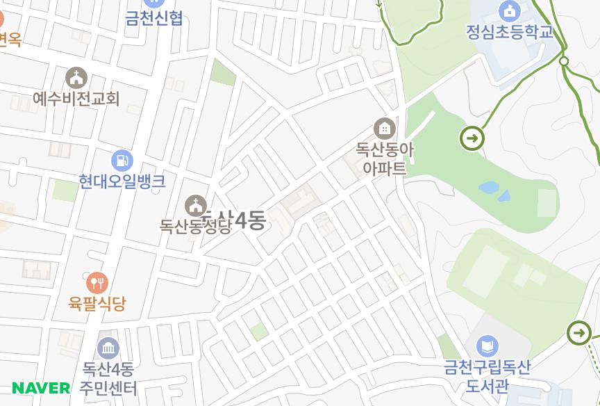 서울특별시 금천구 독산동 아셈그린힐 위치·실거래 시세 지도