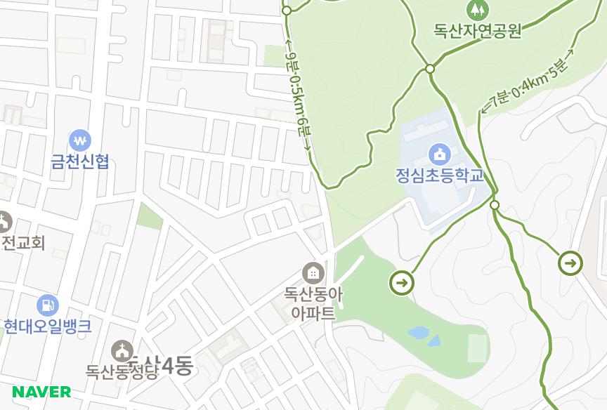 서울특별시 금천구 독산동 세심 위치·실거래 시세 지도