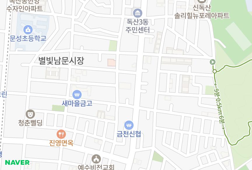 서울특별시 금천구 독산동 아이유하임 위치·실거래 시세 지도