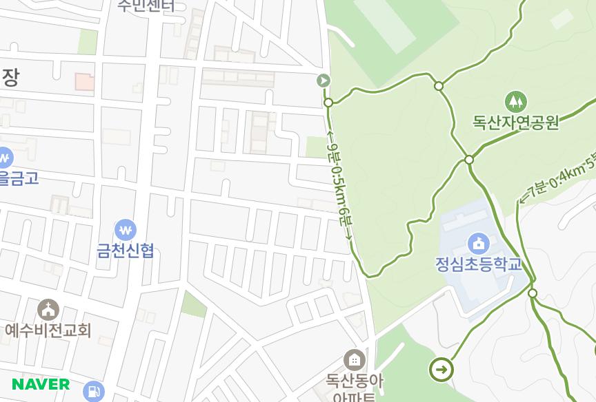 서울특별시 금천구 독산동 한아101차 위치·실거래 시세 지도