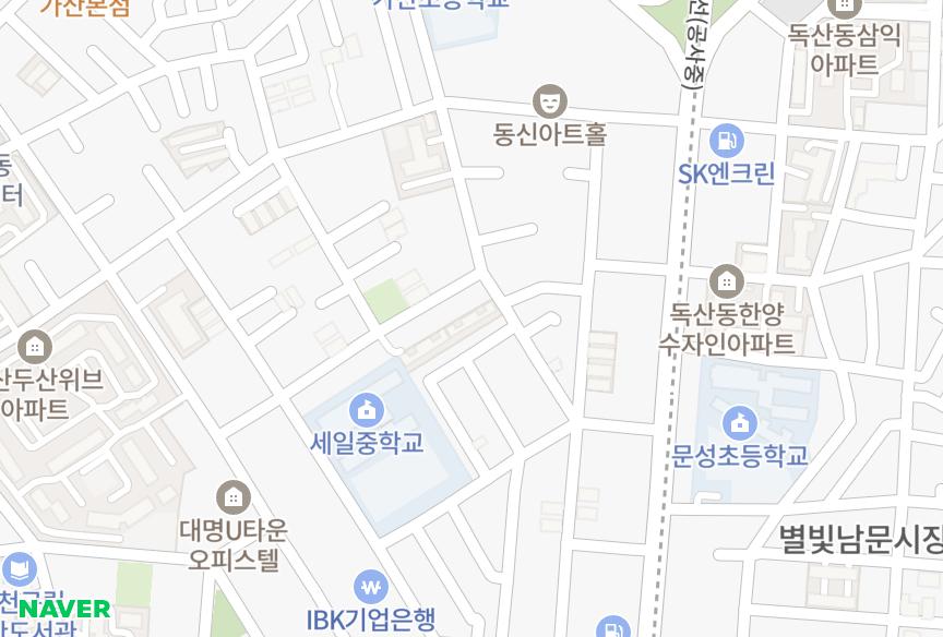 서울특별시 금천구 독산동 한아프라임 위치·실거래 시세 지도