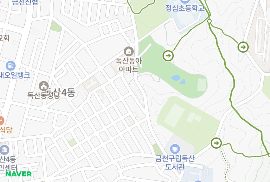 서울특별시 금천구 독산동 해찬 위치·실거래 시세 지도