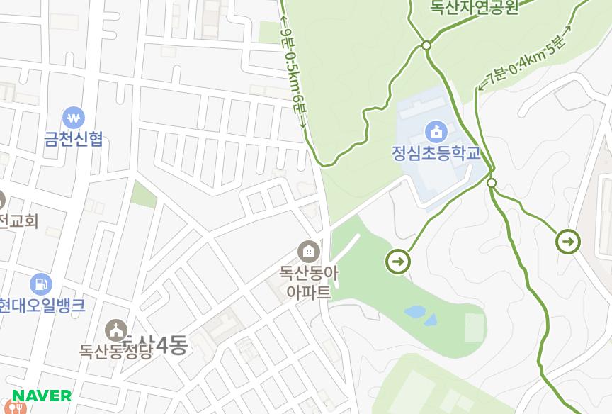 서울특별시 금천구 독산동 정심 위치·실거래 시세 지도