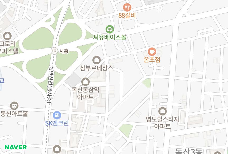 서울특별시 금천구 독산동 푸른터 위치·실거래 시세 지도