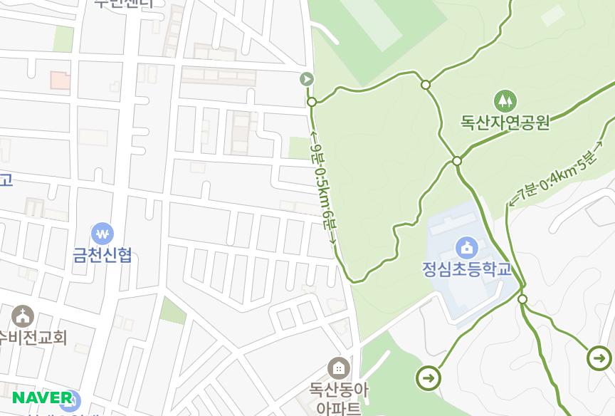 서울특별시 금천구 독산동 한아102차 위치·실거래 시세 지도