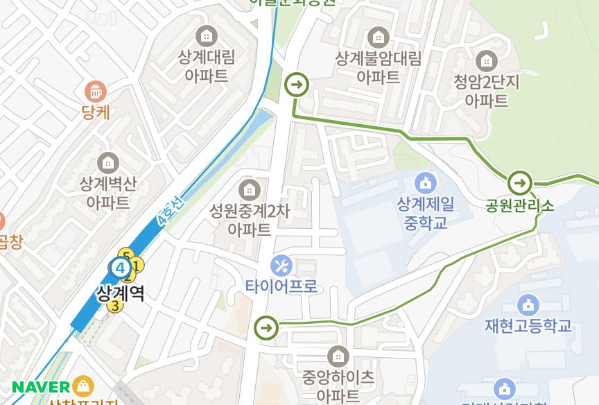 서울특별시 노원구 중계동 LIG건영 위치·실거래 시세 지도