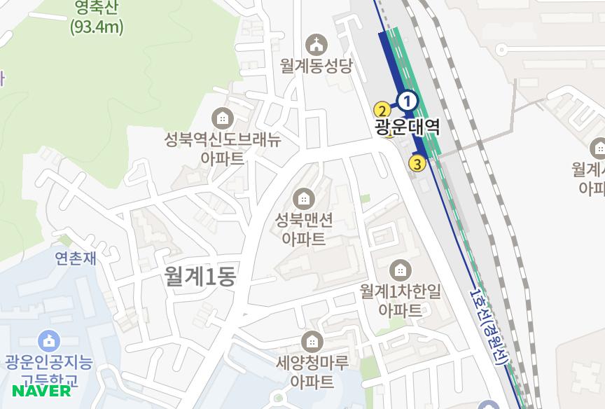 서울특별시 노원구 월계동 성북맨션 위치·실거래 시세 지도
