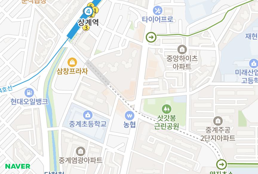 서울특별시 노원구 중계동 신일 위치·실거래 시세 지도
