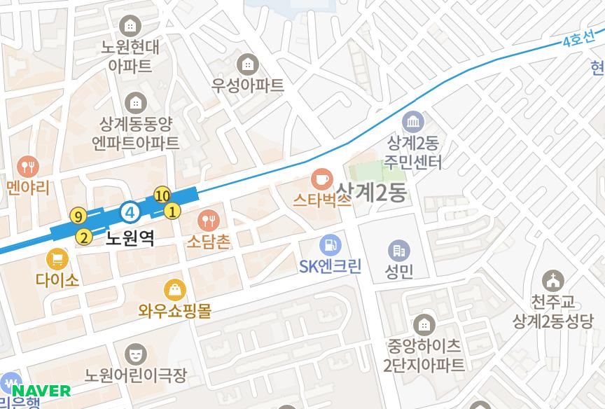 서울특별시 노원구 상계동 소담빌 위치·실거래 시세 지도