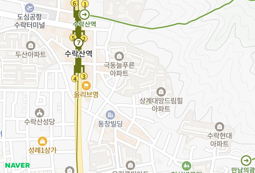 서울특별시 노원구 상계동 수락산늘푸른 위치·실거래 시세 지도