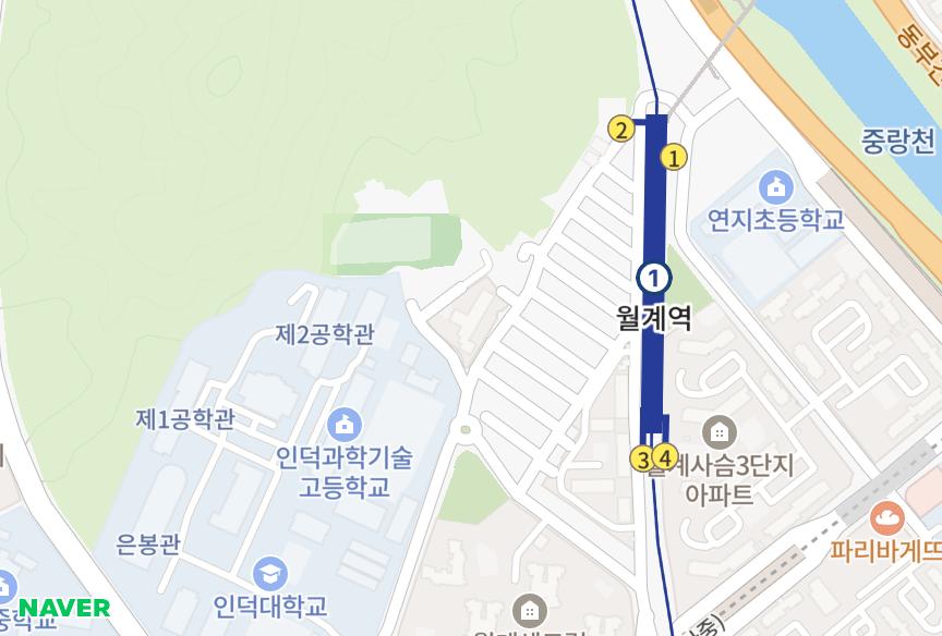 서울특별시 노원구 월계동 월계동우남푸르미아 위치·실거래 시세 지도