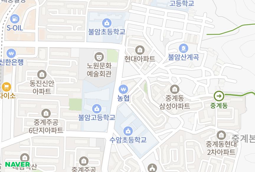 서울특별시 노원구 중계동 화인상가 위치·실거래 시세 지도