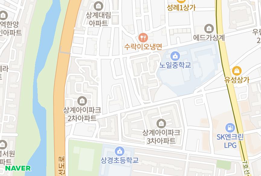 서울특별시 노원구 상계동 동일씨티빌 위치·실거래 시세 지도