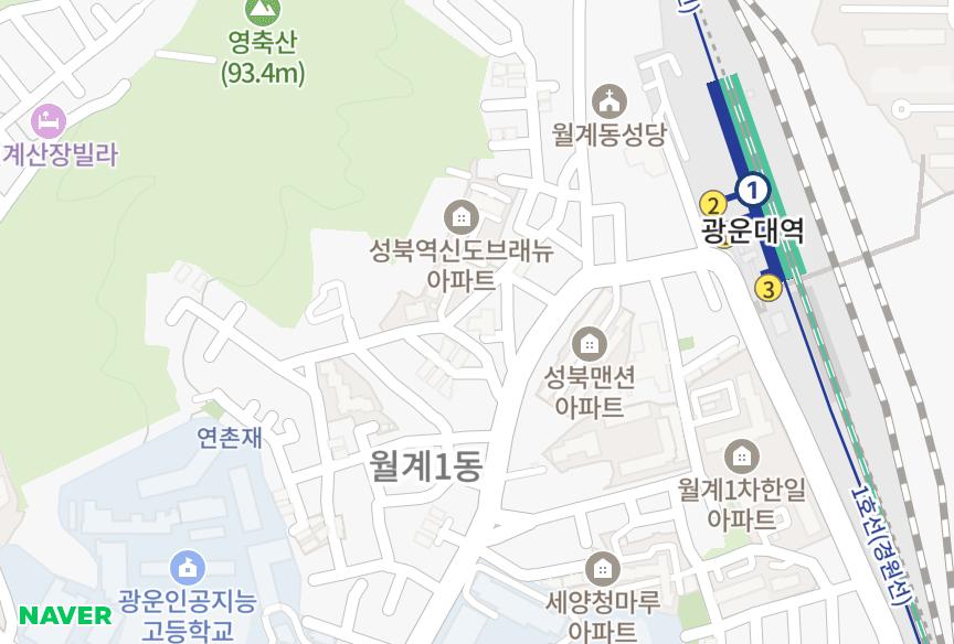 서울특별시 노원구 월계동 월계로즈빌 위치·실거래 시세 지도