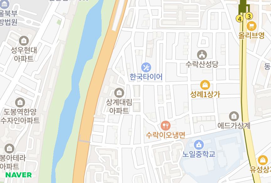 서울특별시 노원구 상계동 보람그린102동 위치·실거래 시세 지도