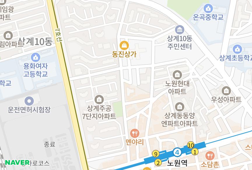 서울특별시 노원구 상계동 상계센트럴타워 위치·실거래 시세 지도