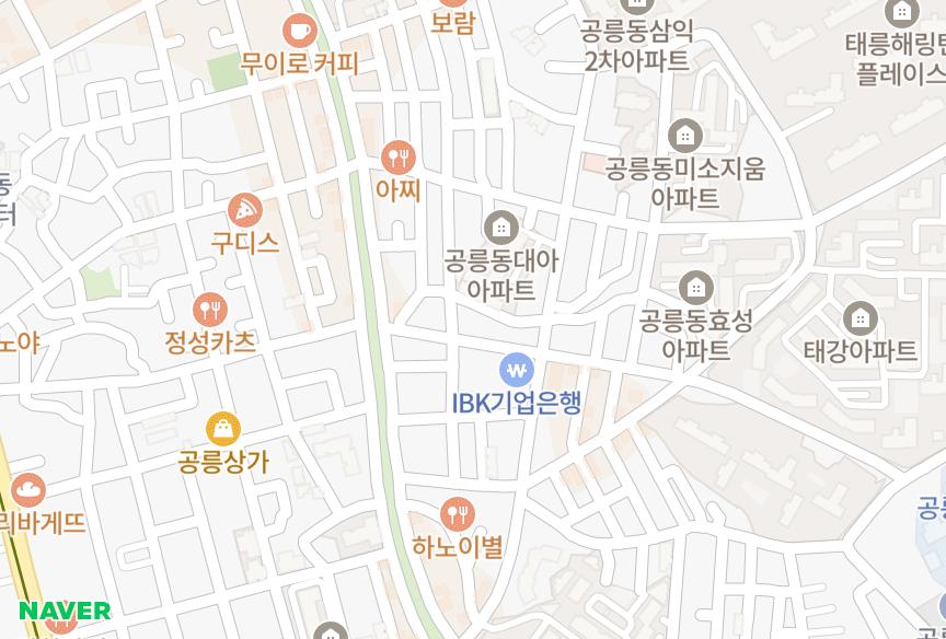 서울특별시 노원구 공릉동 주완위즈빌 위치·실거래 시세 지도