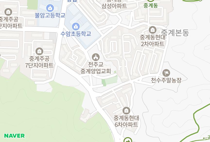 서울특별시 노원구 중계동 이연아마빌레 위치·실거래 시세 지도