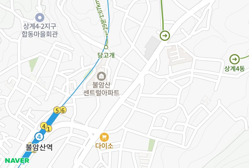 서울특별시 노원구 상계동 당고개센트럴 위치·실거래 시세 지도