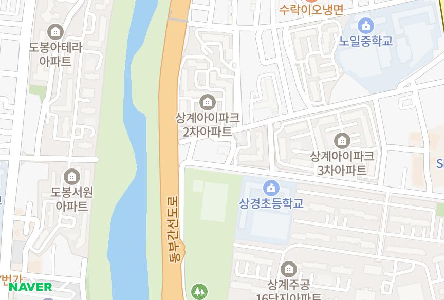 서울특별시 노원구 상계동 한창늘푸른 위치·실거래 시세 지도