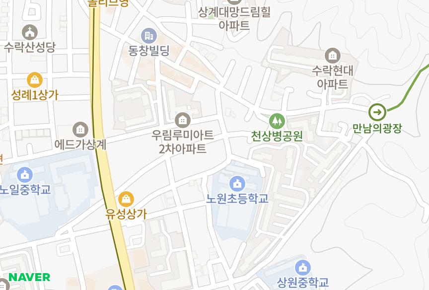서울특별시 노원구 상계동 삼성 위치·실거래 시세 지도