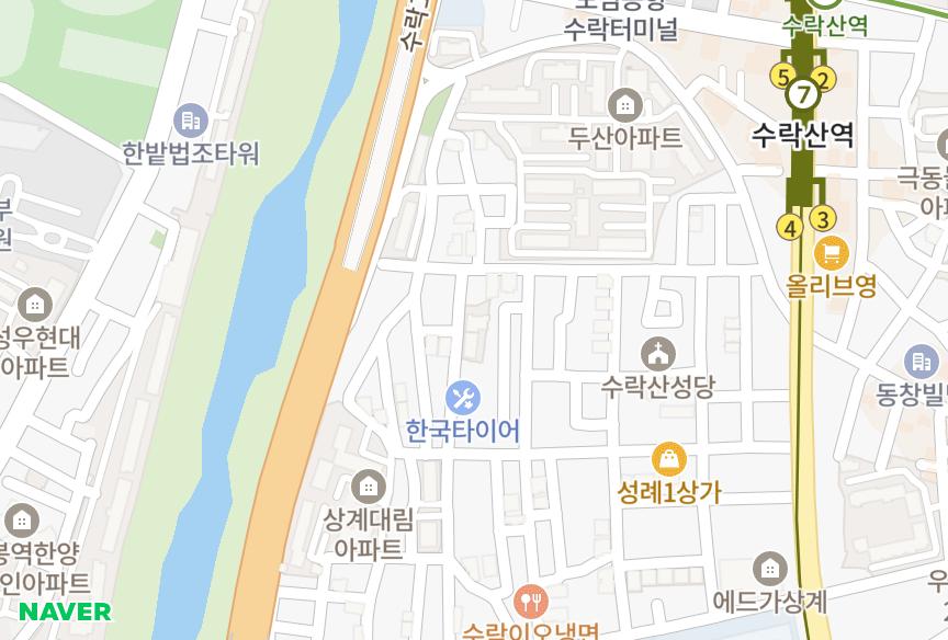 서울특별시 노원구 상계동 송이월드 위치·실거래 시세 지도