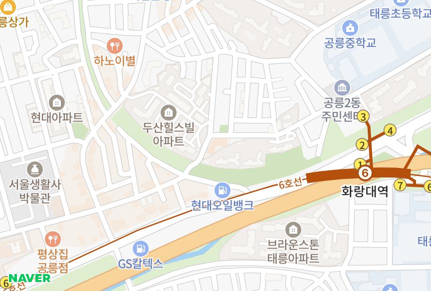 서울특별시 노원구 공릉동 청수대 위치·실거래 시세 지도