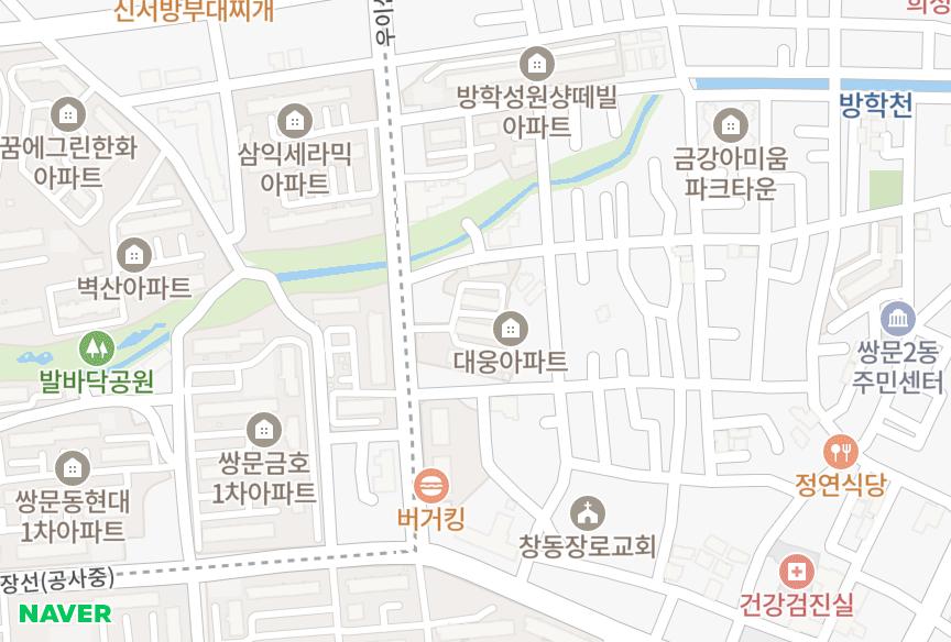 서울특별시 도봉구 쌍문동 대웅 위치·실거래 시세 지도