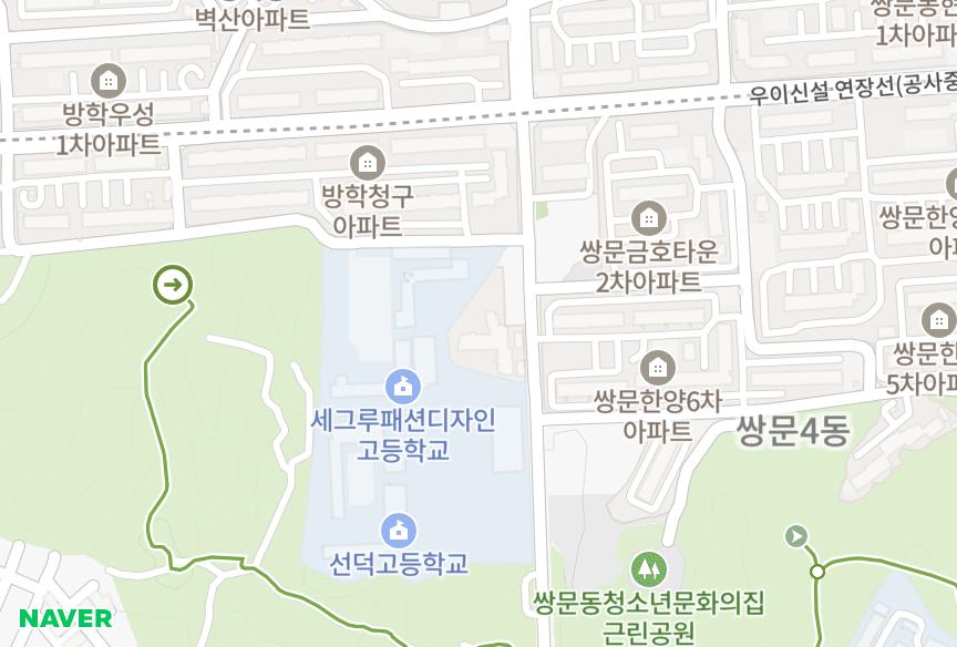 서울특별시 도봉구 쌍문동 쌍문동파라다이스빌 위치·실거래 시세 지도