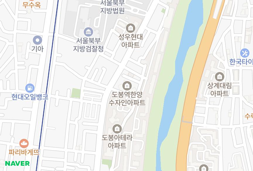 서울특별시 도봉구 도봉동 도봉역한양수자인 위치·실거래 시세 지도