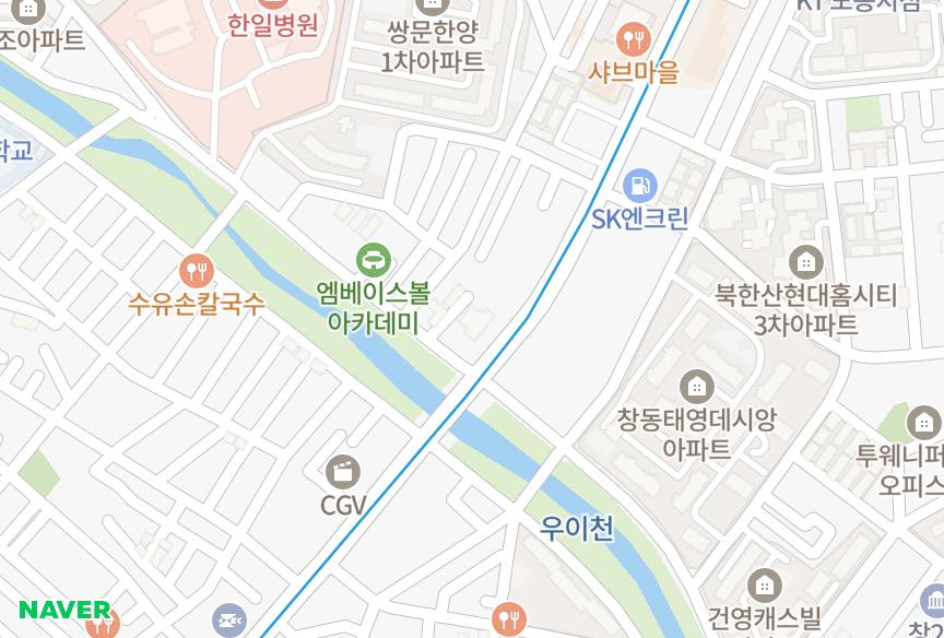 서울특별시 도봉구 쌍문동 쌍문리버뷰 위치·실거래 시세 지도