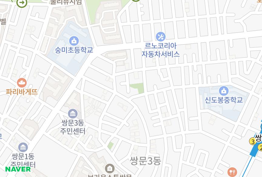 서울특별시 도봉구 쌍문동 한솔캐스빌 위치·실거래 시세 지도