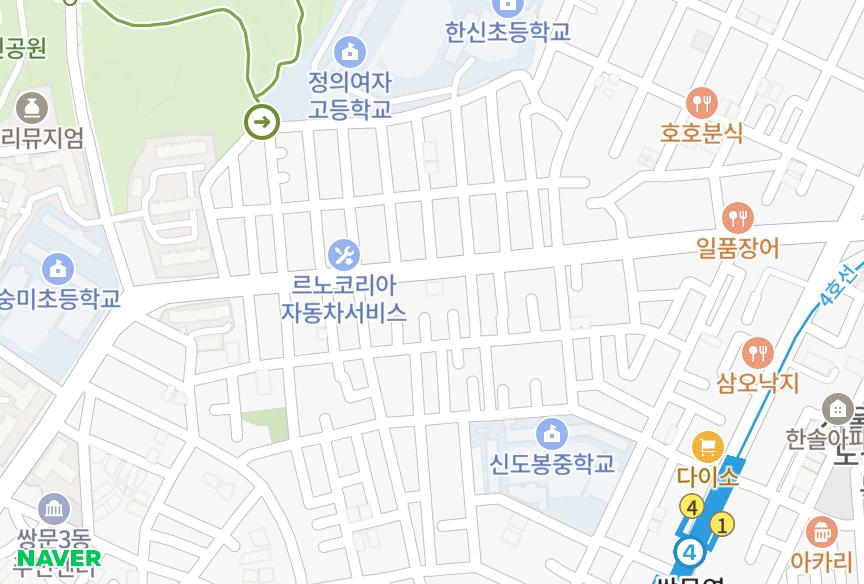 서울특별시 도봉구 쌍문동 원산 위치·실거래 시세 지도