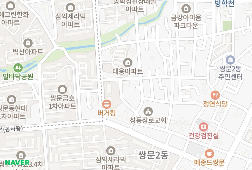 서울특별시 도봉구 쌍문동 동일씨티빌 위치·실거래 시세 지도