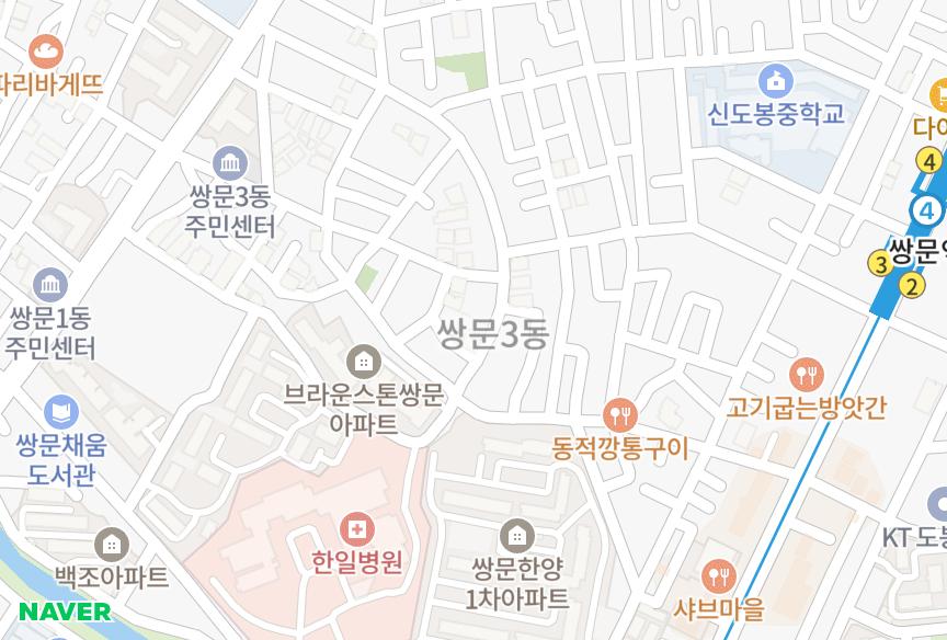 서울특별시 도봉구 쌍문동 월드 위치·실거래 시세 지도