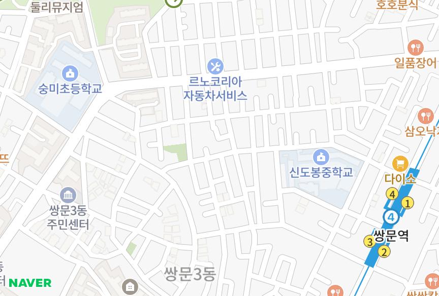 서울특별시 도봉구 쌍문동 신동아 위치·실거래 시세 지도