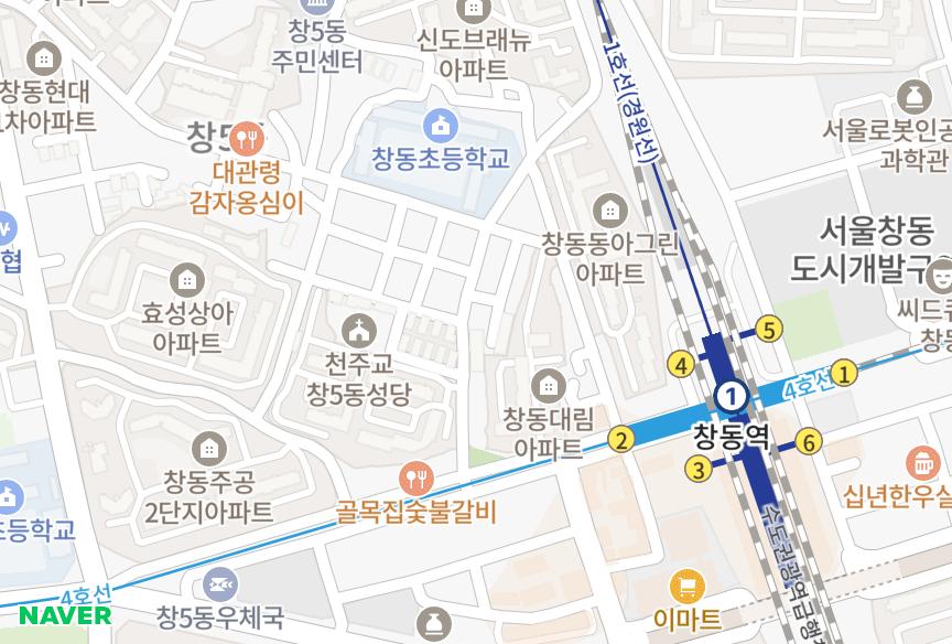 서울특별시 도봉구 창동 창동그린 위치·실거래 시세 지도