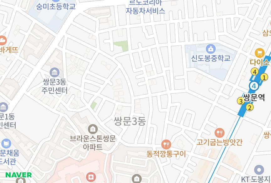 서울특별시 도봉구 쌍문동 신건영빌리지 위치·실거래 시세 지도