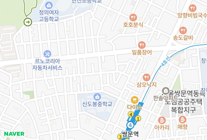 서울특별시 도봉구 쌍문동 영진 위치·실거래 시세 지도