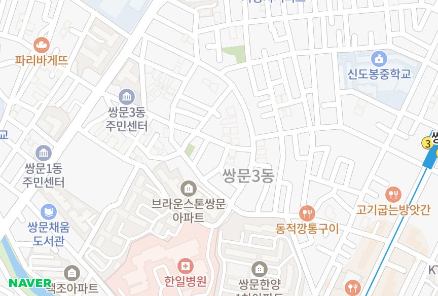 서울특별시 도봉구 쌍문동 하루방 위치·실거래 시세 지도
